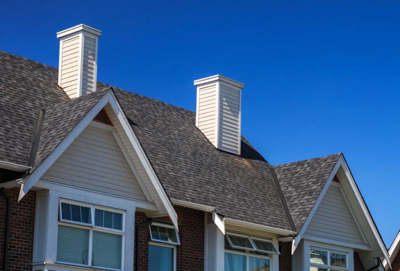 Chimney shingle roof