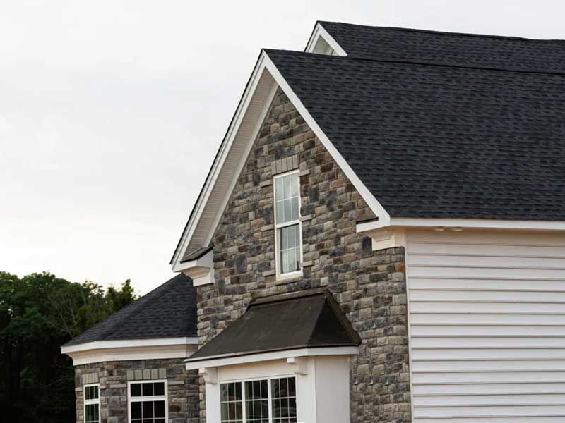 black asphalt shingle roof