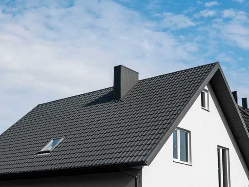 black metal shingle roof