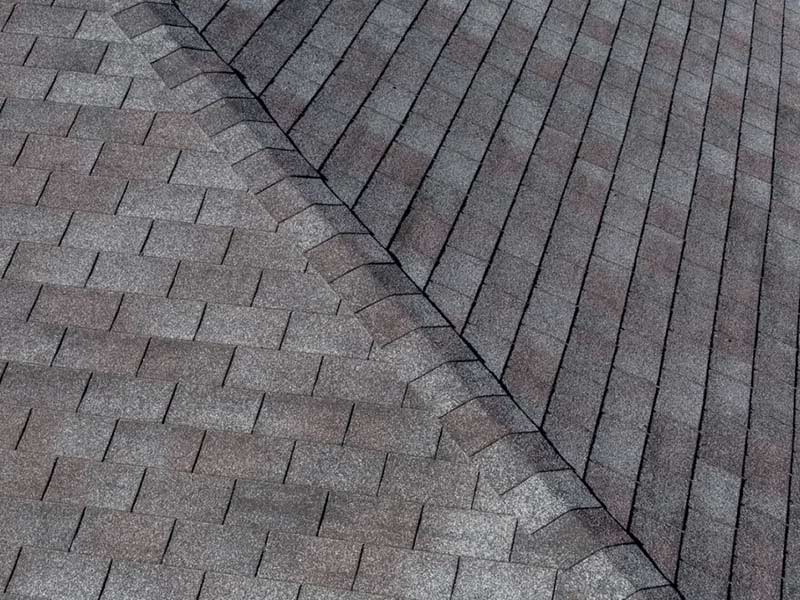 close up asphalt shingles