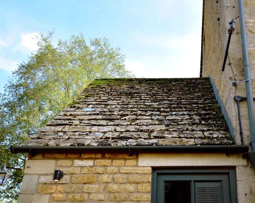 old natural slate tiles roof