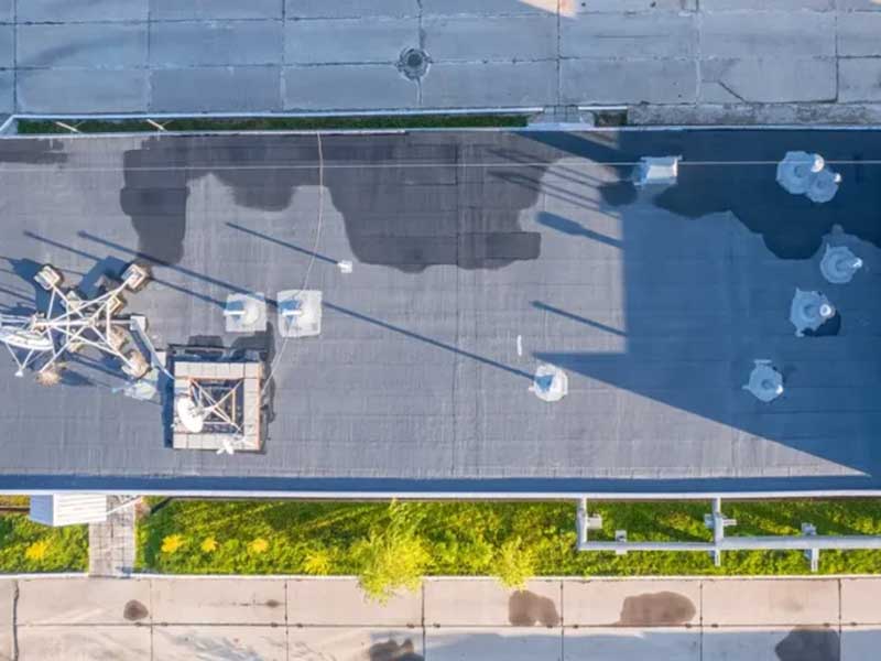 Top view of a commercial roof