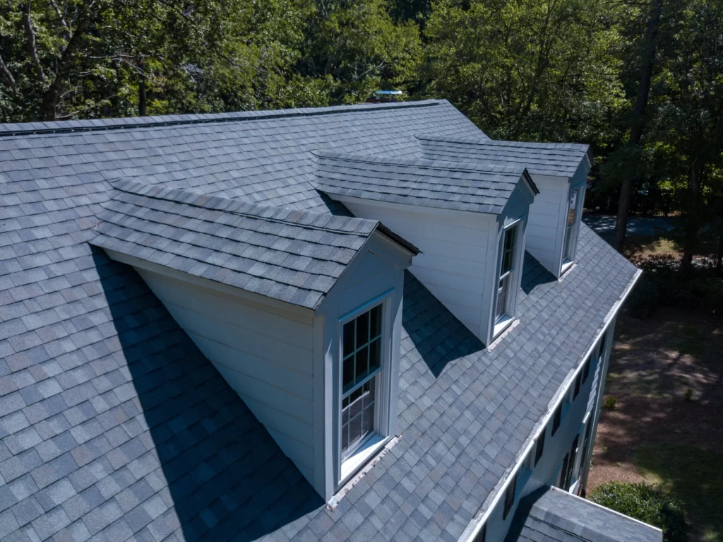 new roof installation with architectural shingles