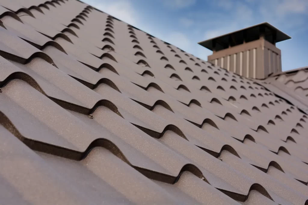 brown metal shingles