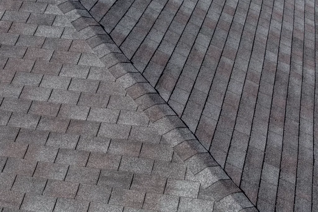 close up asphalt shingles