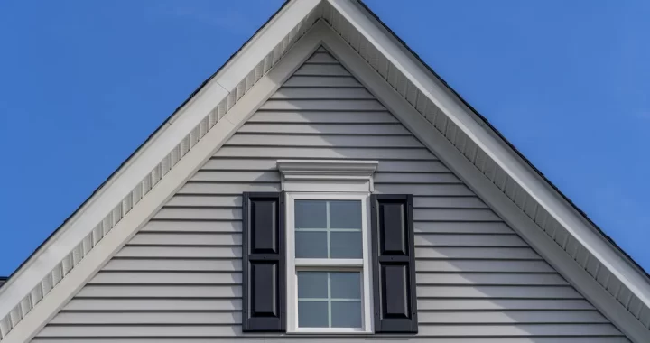 front of a gable roof