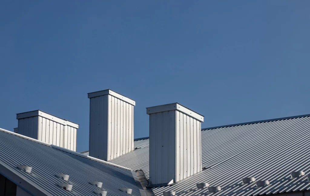 metal roofs and chimneys