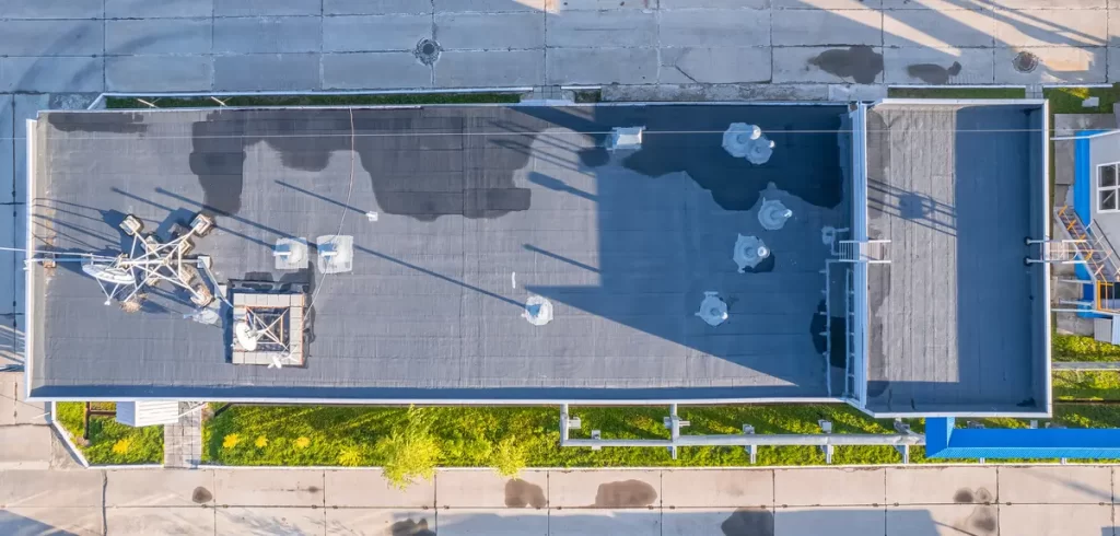 overhead view commercial roof